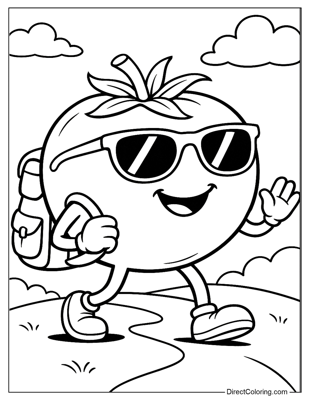 Tomato Goes on a Trip Coloring